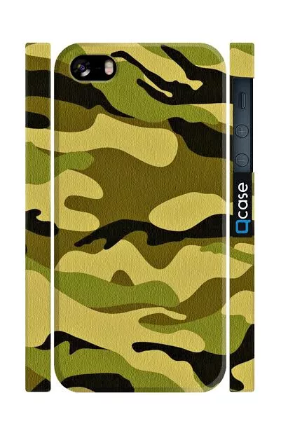 Чехол для iPhone 5, 5s камуфляжного цвета хаки - Khaki | Qcase
