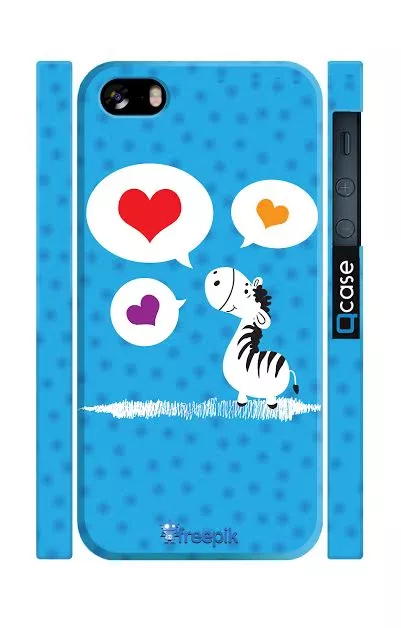 Чехол для iPhone 5, 5s c влюбленной зеброй - Zebra in Love| Qcase