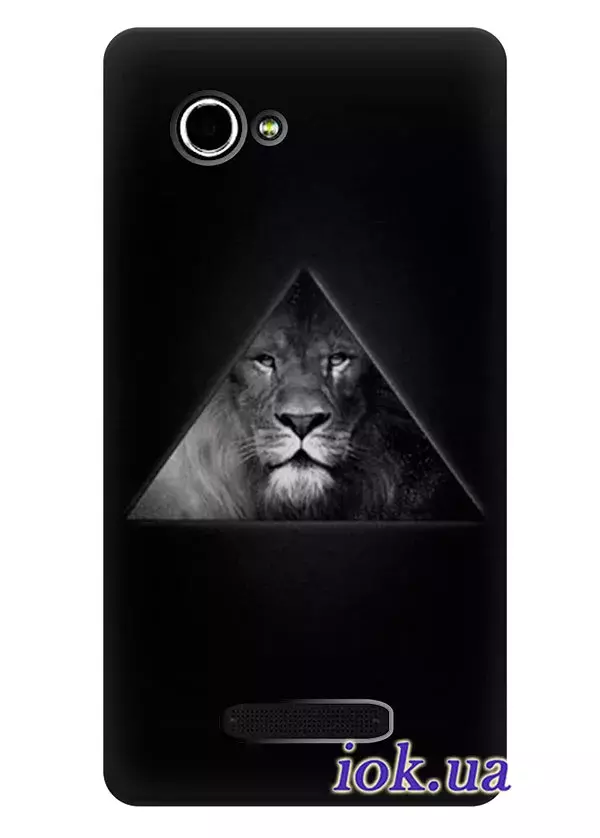 Черный чехол со львом для Lenovo A889