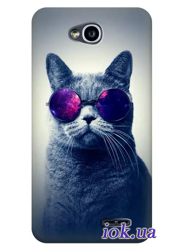 Чехол с котом в очках для LG L90