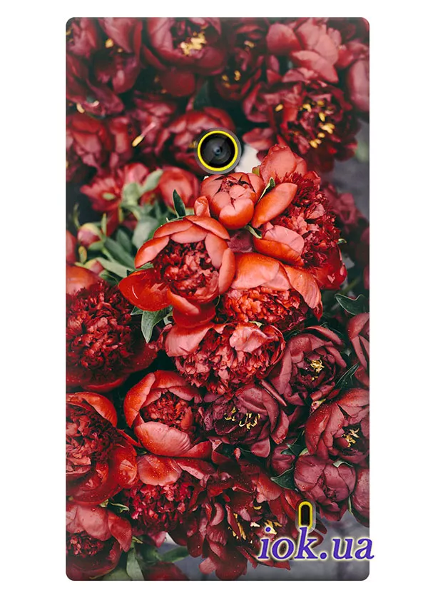 Женский чехол для Nokia Lumia 520 с цветами