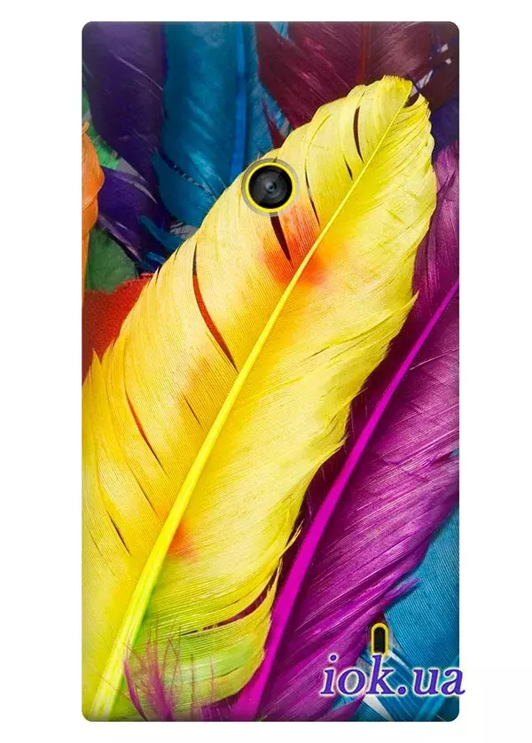 Цветной чехол для Nokia Lumia 520 с перьями