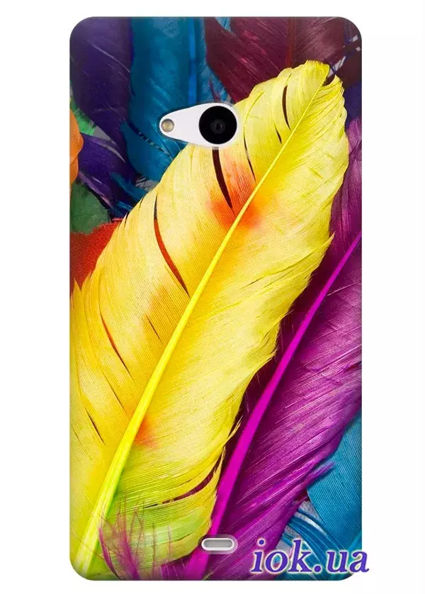 Красочный чехол для Nokia Lumia 535 с перьями