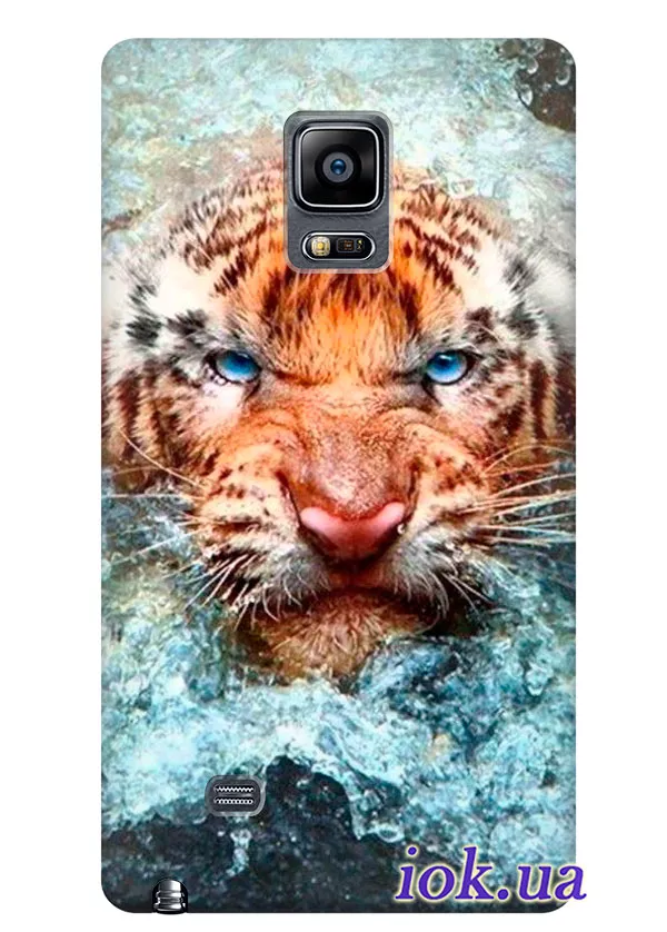 Чехол с красивым тигром в воде для Galaxy Note Edge