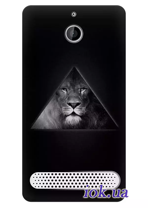 Черный чехол с львом для Sony Xperia E1
