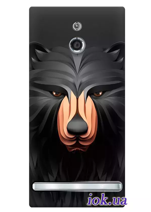 Чехол с рисованным медведем для Sony Xperia P