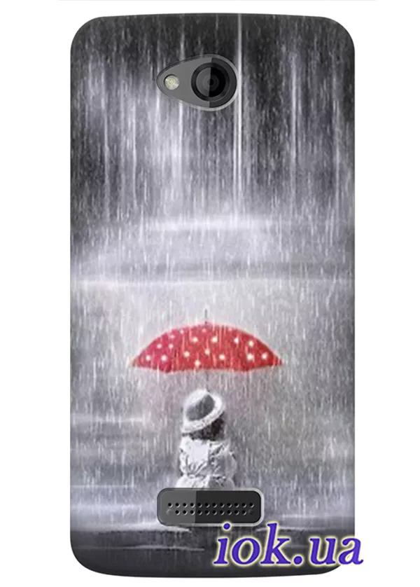 Чехол для HTC Desire 616 - Под дождем 