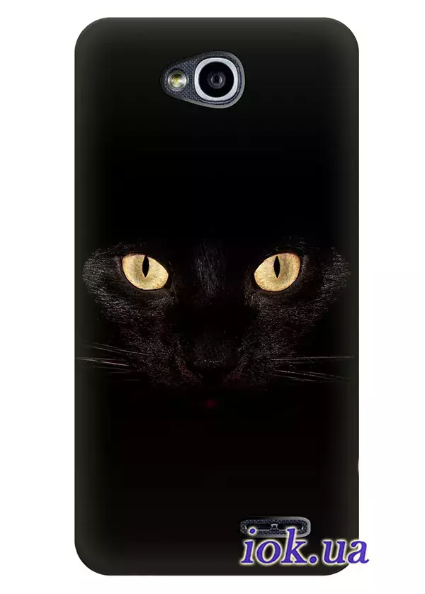 Чехол для LG L65 Dual - Черный кот 