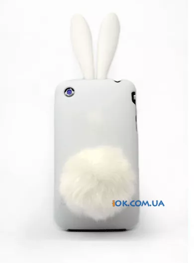Белый чехол заяц PlayBoy для iPhone 3gs, 3g