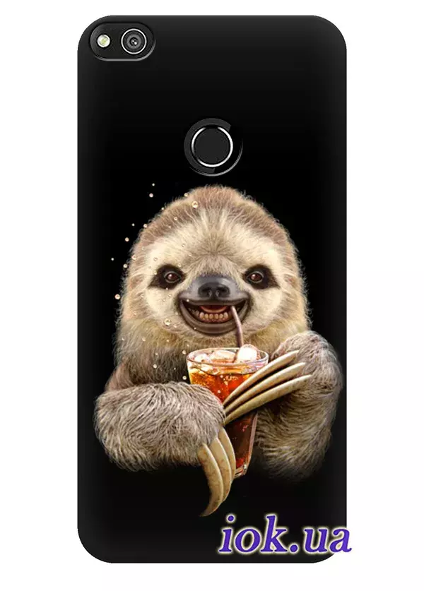 Чехол для Huawei P8 Lite 2017 - Ленивец с колой