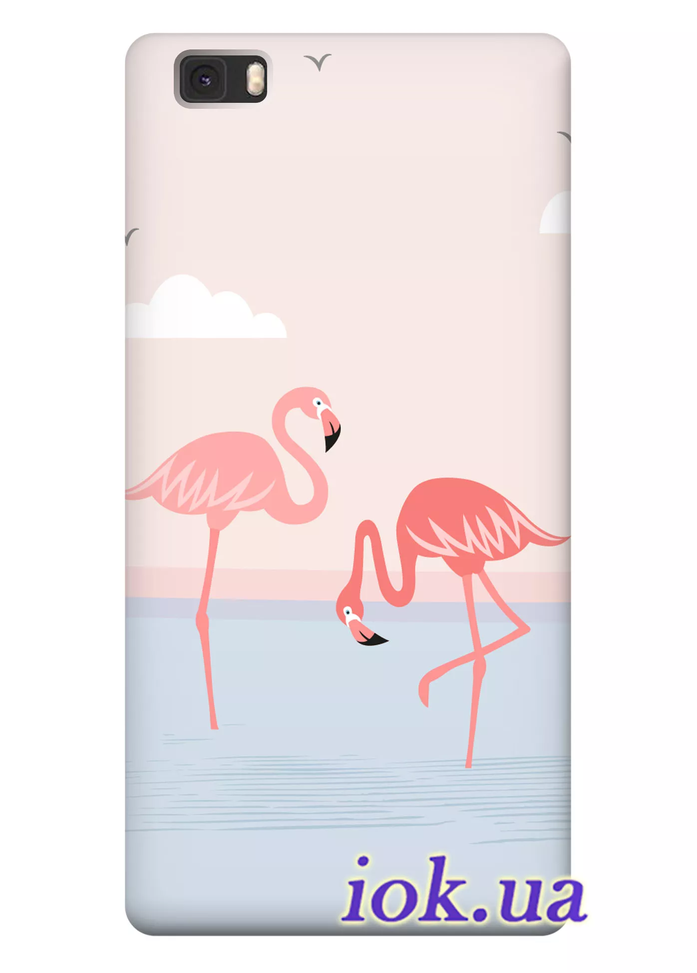 Чехол для Huawei P8 Lite - Два фламинго