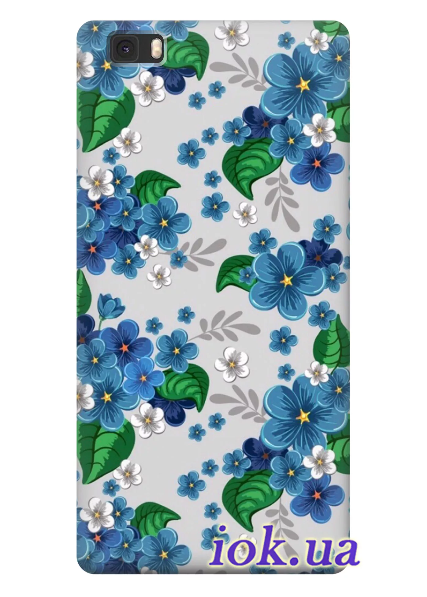 Чехол для Huawei P8 Lite - Голубые цветочки