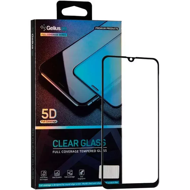 Защитное стекло Gelius Pro 5D Clear Glass for Samsung A205 (A20) Black