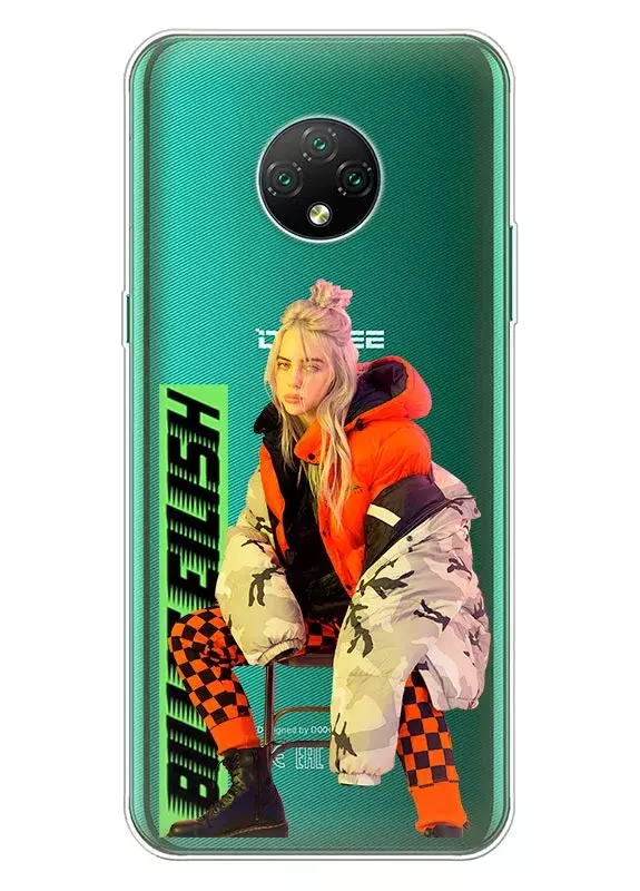 Doogee X95 чехол силиконовый прозрачный - Билли Айлиш на стуле