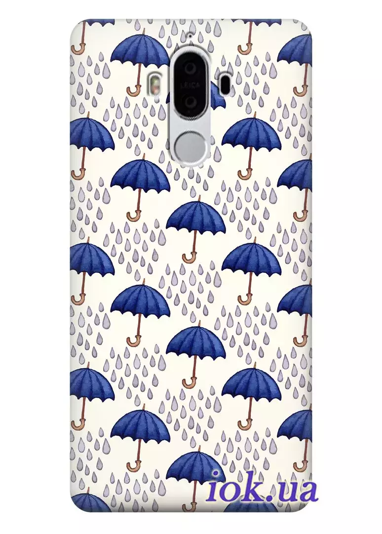 Чехол для Huawei Mate 9 - Синие зонтики