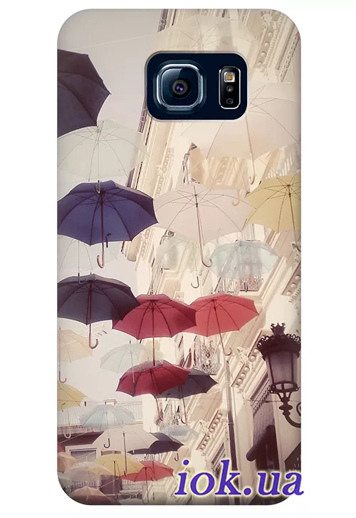 Чехол для Galaxy S6 Edge Plus - Зонтики 