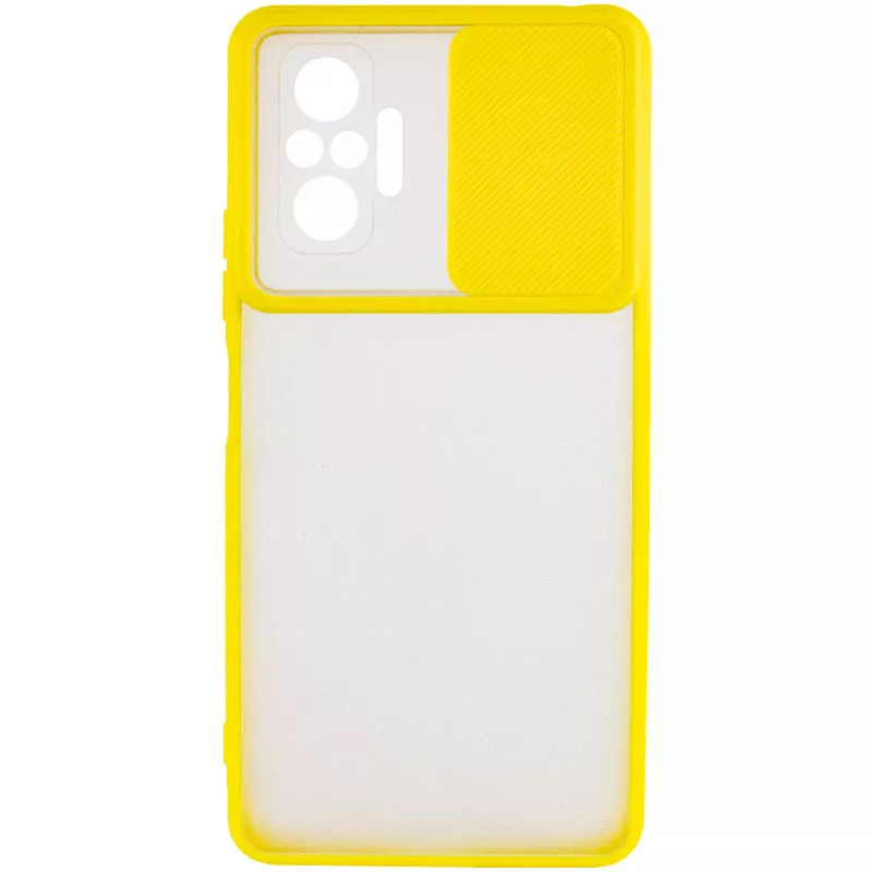 Чехол Camshield mate TPU со шторкой для камеры для Xiaomi Redmi Note 10 Pro / 10 Pro Max, Желтый