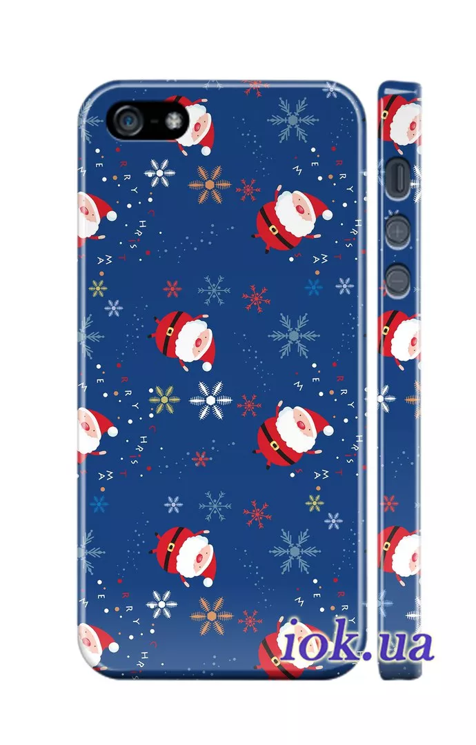 Чехол для iPhone 5/5S - Снежинки Санты