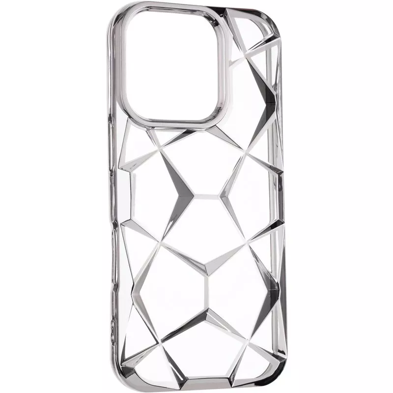 Чехол Abstraction Color Case для iPhone 15 + sparkles (box) Silver