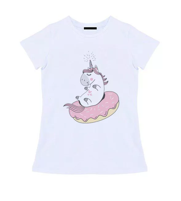 Женская футболка - Единорог в пончике