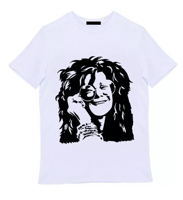 Белая мужская футболка - Janis Joplin