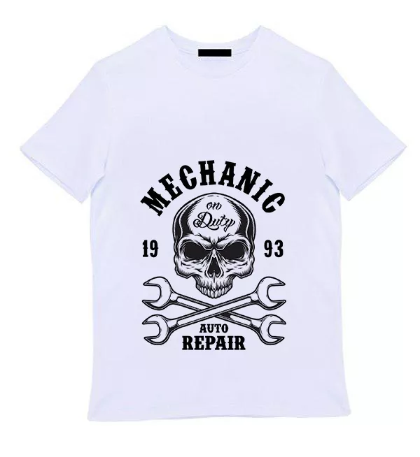 Белая мужская футболка - Mechanic