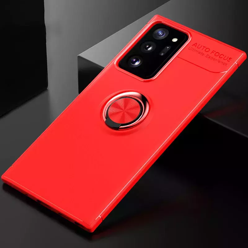 TPU чехол Deen ColorRing под магнитный держатель (opp) для Samsung Galaxy Note 20 Ultra, Красный / Красный