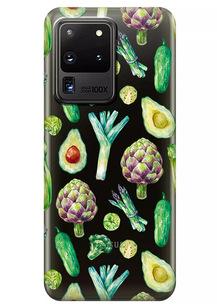 Прозрачный чехол для Galaxy S20 Ultra - Полезная еда