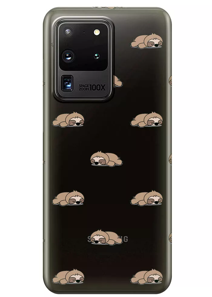 Прозрачный чехол для Galaxy S20 Ultra - Спящие ленивцы
