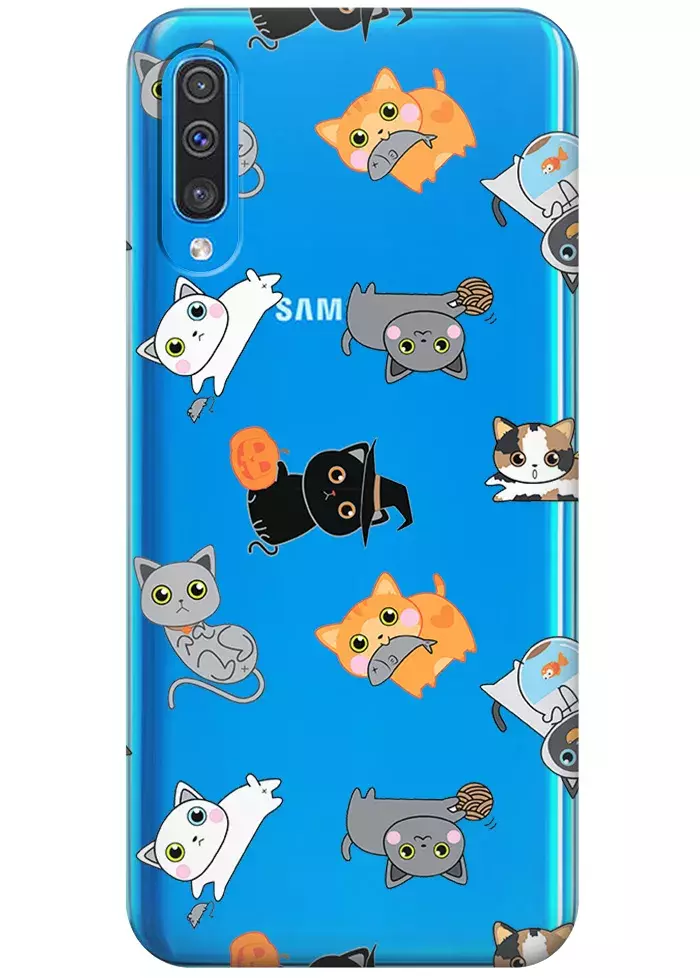 Чехол для Galaxy A50 - Котятки