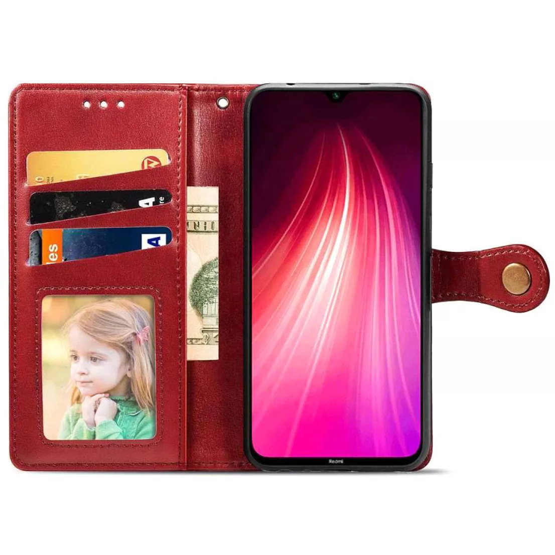 Кожаный чехол книжка GETMAN Gallant (PU) для Samsung Galaxy M32, Красный