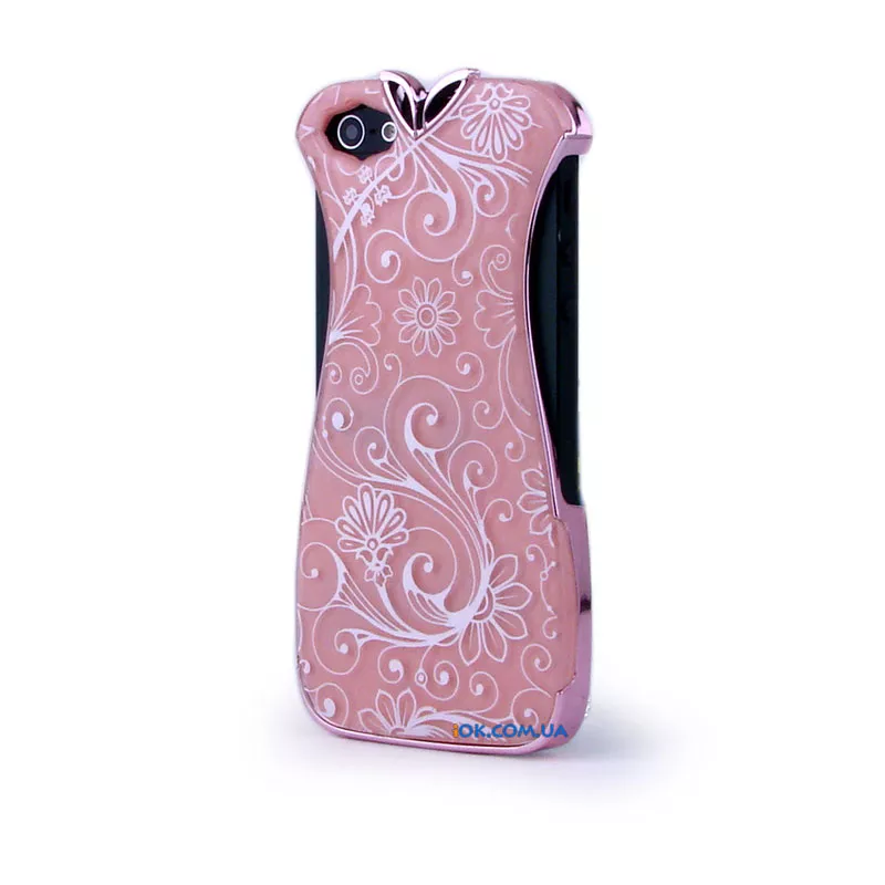 Розовый гламурный чехол для девушек на смартфон iPhone 5