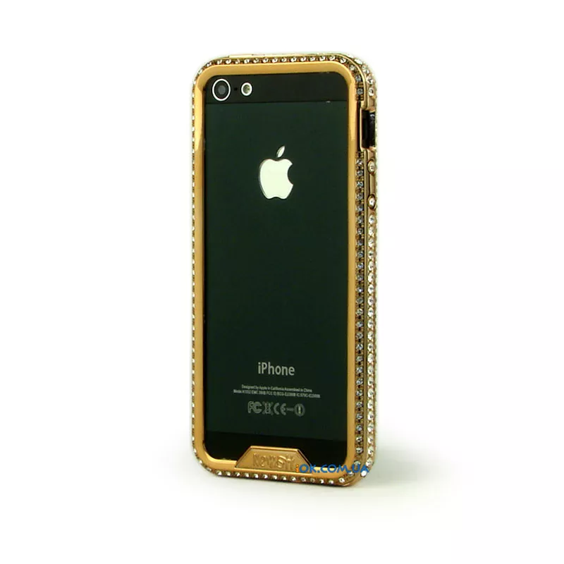 iPhone 5 бампер NEWSH украшенный старазами, золото