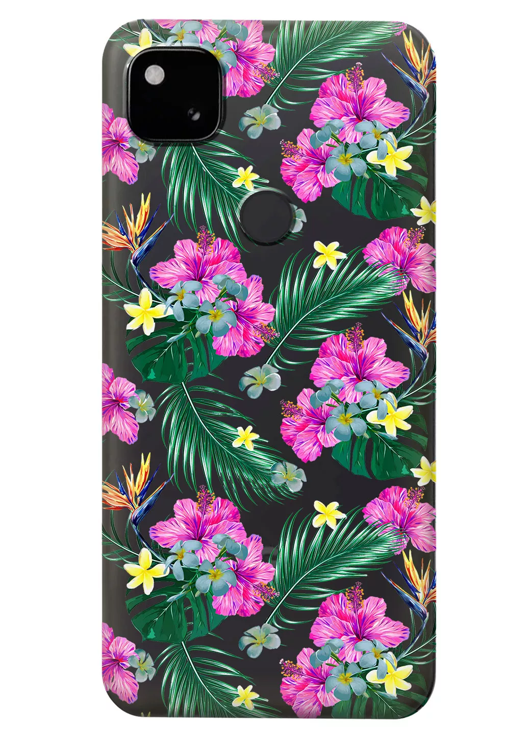 Прозрачный чехол для Google Pixel 4A 5G - Тропические цветы