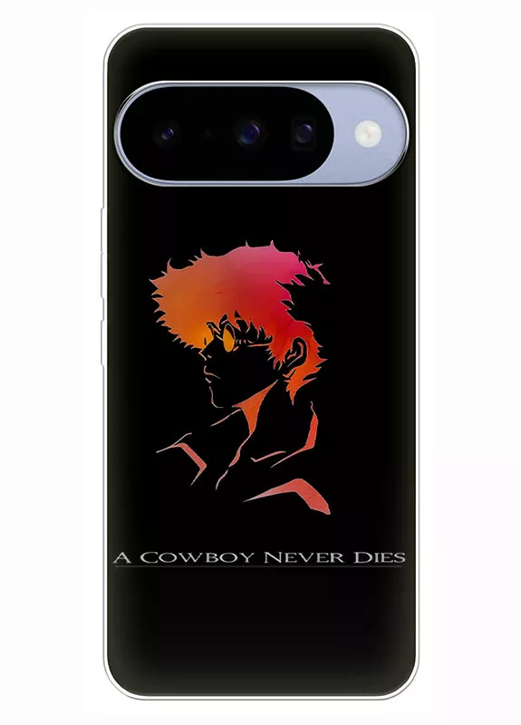 Бампер для Google Pixel 10 - Ковбой Бибоп Cowboy Bebop логотип красный Спайк Шпигель вектор-арт