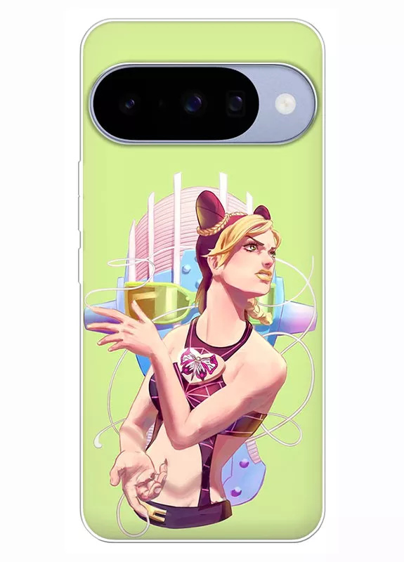 Чехол для Google Pixel 10 - Невероятные приключения ДжоДжо JoJo’s Bizarre Adventure Джолин Куджо салатовый чехол