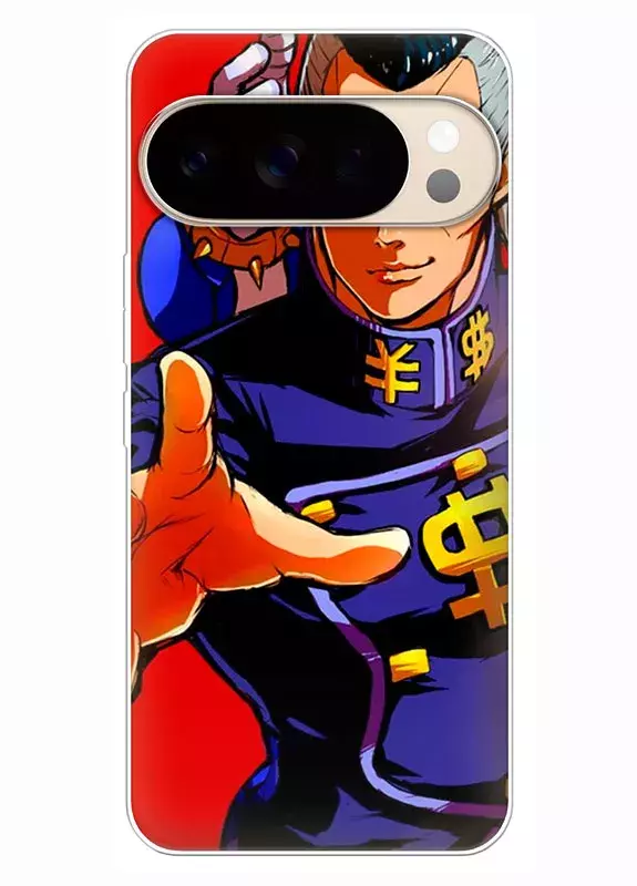 Чехол для Google Pixel 10 Pro - Невероятные приключения ДжоДжо JoJo’s Bizarre Adventure Окуясу Ниджимура в атаке крупным планом