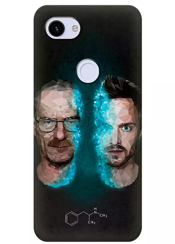 Google Pixel 3A чехол - Во все тяжкие Breaking Bad исчезающие лица Уолтера Уайта и Джесси Пинкмана