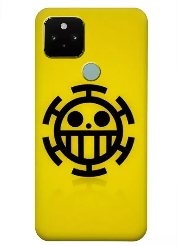 Google Pixel 5 чехол с аниме Ван-Пис One Piece черный логотип черепа вектор-арт