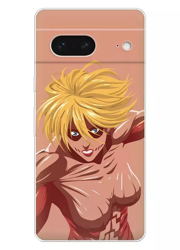 Pixel 7 чехол - Атака на титанов Attack on Titan Энни Леонхар в обличии монстра вектор-арт 