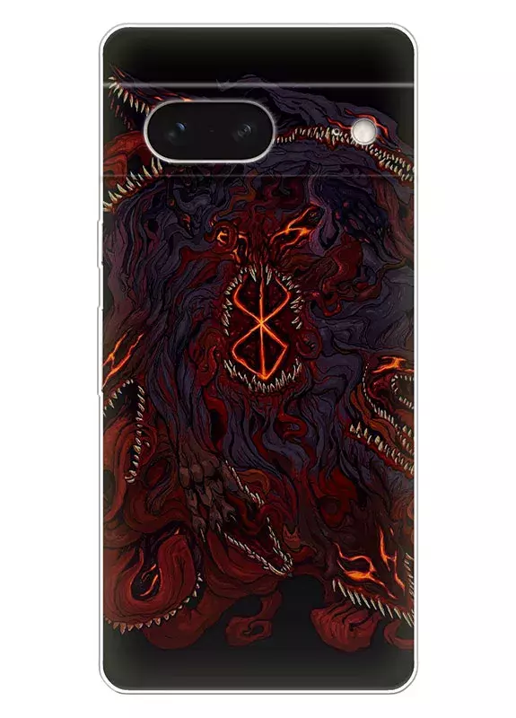 Google Pixel 7 чехол - Берсерк Бэрусэруку Berserk Beruseruku монстры из бездны с Клеймом Жертвы
