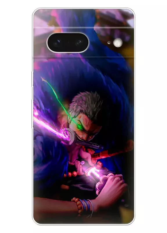 Google Pixel 7 чехол - Ван-Пис One Piece энергия мечей Ророноа Зоро