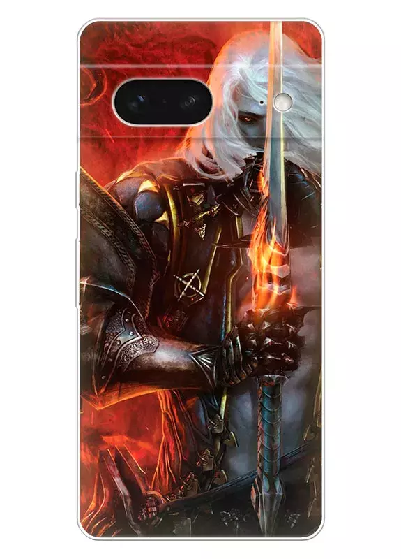 Чехол для Google Pixel 7 - Кастлвания Castlevania Алукард с огненным мечем