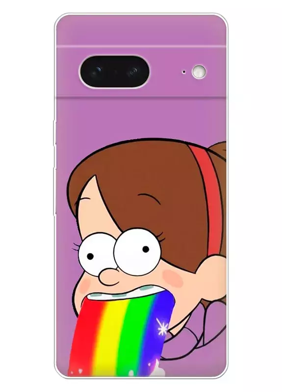 Пиксель 7 чехол Gravity Falls - Гравити Фолз Мейбл Пайнс рвет радугой