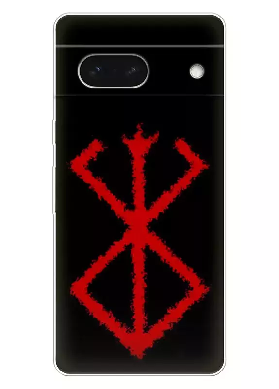 Google Pixel 7A чехол - Берсерк Бэрусэруку Berserk Beruseruku красный логотип Клеймо Жертвы
