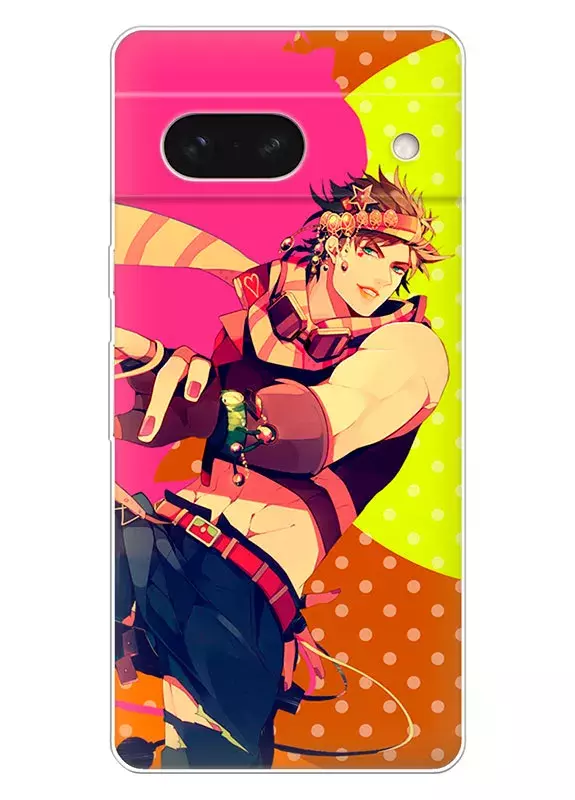 Google Pixel 7A чехол - Невероятные приключения ДжоДжо JoJo’s Bizarre Adventure Рохан Кисибе в атаке