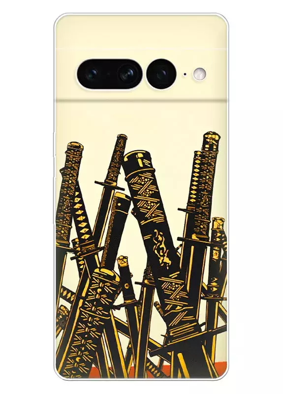 Pixel 7 Pro чехол - Самурай Чамплу Samurai Champloo самурайские мечи катаны на поле боя 