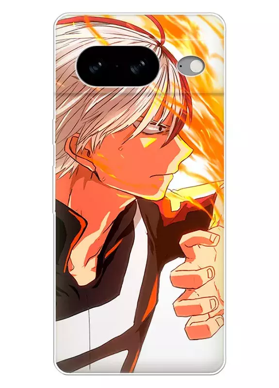 Чехол для Google Pixel 8 - Шото Тодороки отражает атаку крупным планом, My Hero Academia