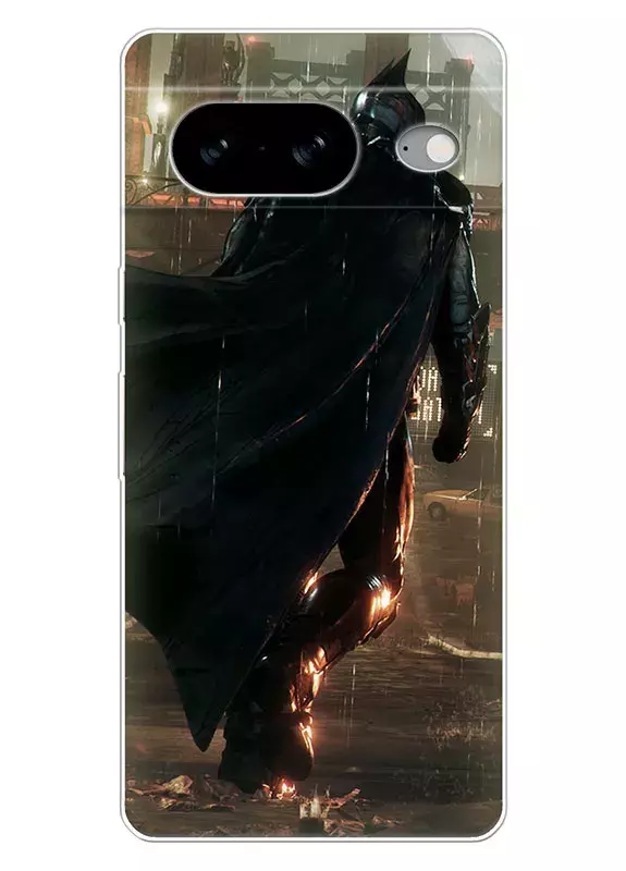 Google Pixel 8 чехол - Бэтмен Batman Темный рыцарь Брюс Уэйн уходит во время дождя