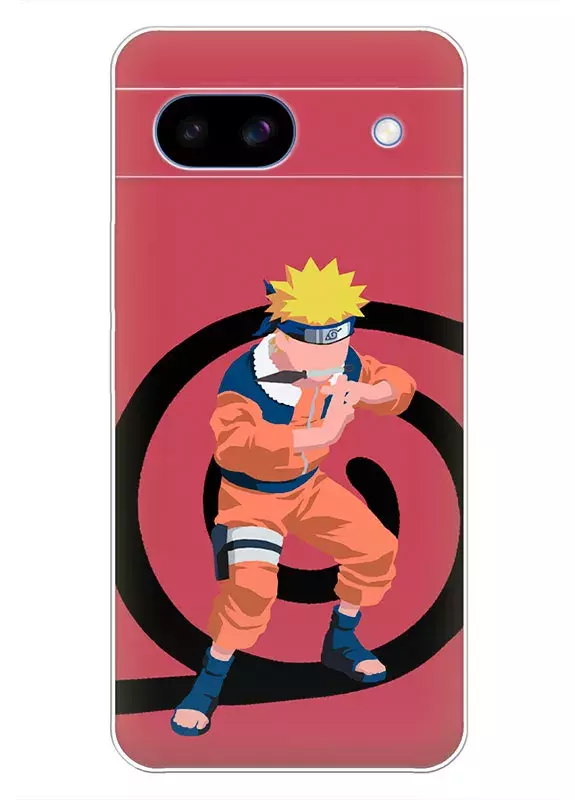 Чехол для Google Pixel 8A - Naruto and Boruto, боевая стойка Наруто Узумаки вектор-арт